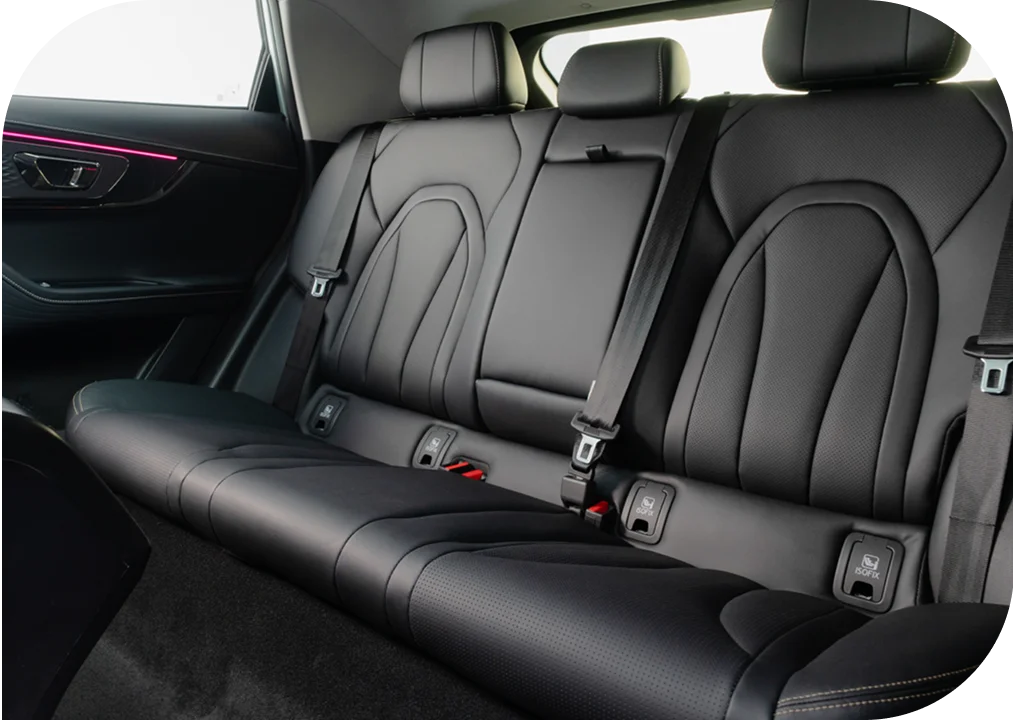 Electric reclining rear seats